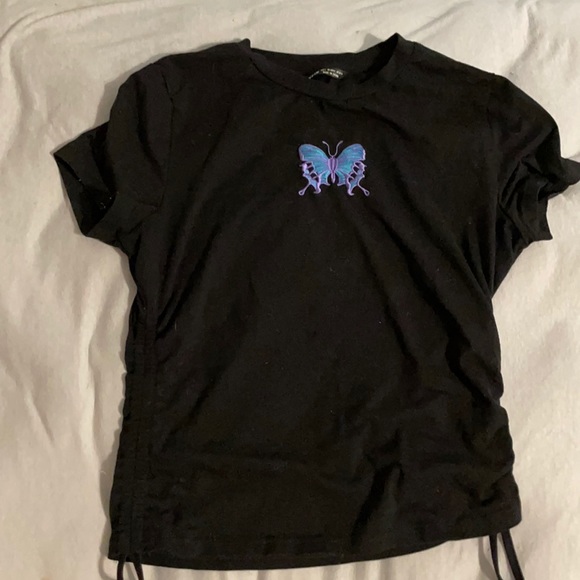 SHEIN Tops - Black butterfly shirt